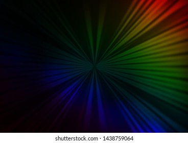 Dark Multicolor, Rainbow vector layout with flat lines. Decorative shining illustration with lines on abstract template. Pattern for websites, landing pages.