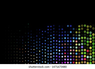 Dark Multicolor, Rainbow vector layout with circle shapes. Blurred bubbles on abstract background with colorful gradient. Completely new template for your brand book.