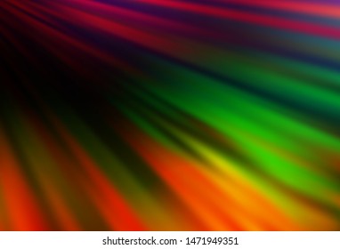 Dark Multicolor, Rainbow vector layout with flat lines. Shining colored illustration with narrow lines. Pattern for ads, posters, banners.