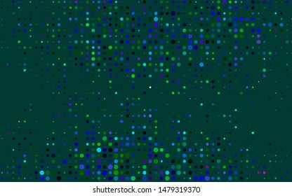 Dark Multicolor, Rainbow vector layout with circle shapes. Blurred bubbles on abstract background with colorful gradient. Design for posters, banners.