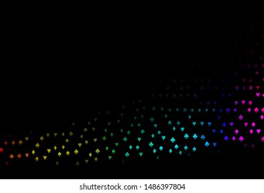 Dark Multicolor, Rainbow vector layout with elements of cards. Blurred decorative design of hearts, spades, clubs, diamonds. Smart design for your business advert of casinos.
