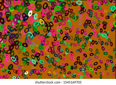 Dark Multicolor, Rainbow vector layout with circle shapes. Abstract illustration with colored bubbles in nature style. Design for posters, banners.