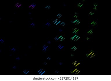 Dark Multicolor, Rainbow vector layout with flat lines. Shining colored illustration with narrow lines. Backdrop for TV commercials.