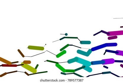 Dark Multicolor, Rainbow vector layout with flat lines. Blurred decorative design in simple style with lines. Best design for your ad, poster, banner.