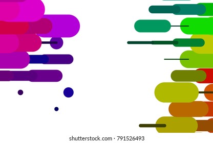 Dark Multicolor, Rainbow vector layout with flat lines. Capsules on blurred abstract background with gradient. The pattern can be used for websites.