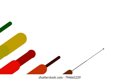 Dark Multicolor, Rainbow vector layout with flat lines. Capsules on blurred abstract background with gradient. Best design for your ad, poster, banner.