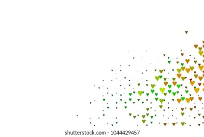 Dark Multicolor, Rainbow vector lovely background with hearts. Valentines greeting card with cute hearts. Abstract pattern for your design, website, ad.