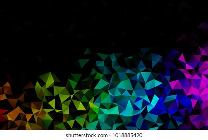Dark Multicolor, Rainbow vector low poly pattern. Shining colored illustration in a brand-new style. A completely new design for your business.