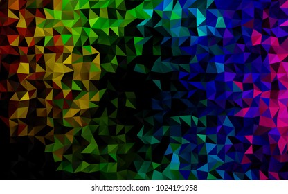 Dark Multicolor, Rainbow vector low poly template. A sample with polygonal shapes. A completely new template for your business design.