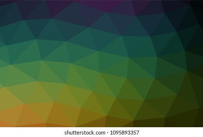 Dark Multicolor, Rainbow vector low poly template. Shining illustration, which consist of triangles. The completely new template can be used for your brand book.