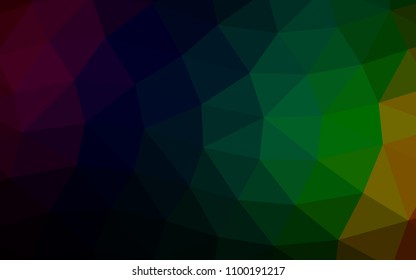 Dark Multicolor, Rainbow vector low poly low poly. Colorful illustration in abstract style with gradient. Brand new style for your business design.