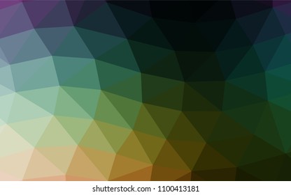 Dark Multicolor, Rainbow vector low poly template. Creative geometric illustration in Origami style with gradient. The template can be used as a background for cell phones.