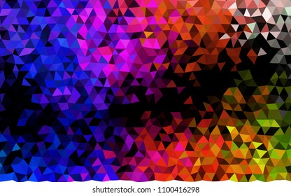 Dark Multicolor, Rainbow vector low poly template. A vague abstract illustration with gradient. Brand new style for your business design.