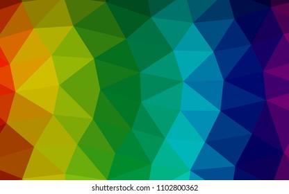 Dark Multicolor, Rainbow vector low poly low poly. Shining illustration, which consist of triangles. The textured pattern can be used for background.