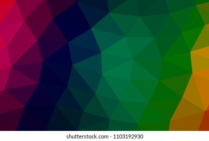 Dark Multicolor, Rainbow vector low poly low poly. Modern geometrical abstract illustration with gradient. A completely new design for your business.