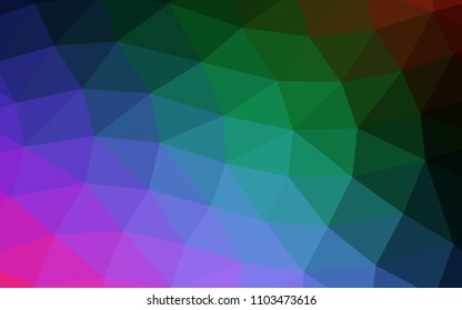 Dark Multicolor, Rainbow vector low poly low poly. Shining illustration, which consist of triangles. A completely new template for your business design.