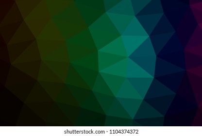 Dark Multicolor, Rainbow vector low poly low poly. Triangular geometric sample with gradient.  The completely new template can be used for your brand book.