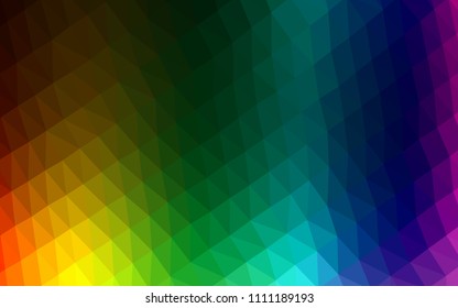 Dark Multicolor, Rainbow vector low poly texture. Brand new colored illustration in blurry style with gradient. A completely new template for your business design.