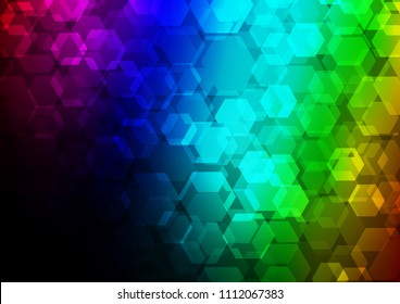 Dark Multicolor, Rainbow vector low poly pattern. Glitter abstract illustration with an elegant design. The completely new template can be used for your brand book.