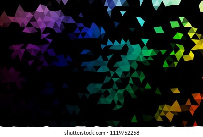Dark Multicolor, Rainbow vector low poly pattern. Modern geometrical abstract illustration with gradient. A new texture for your design.