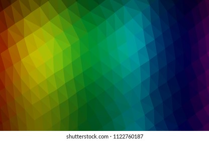 Dark Multicolor, Rainbow vector low poly layout. Shining illustration, which consist of triangles. The template can be used as a background for cell phones.