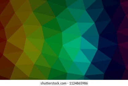 Dark Multicolor, Rainbow vector low poly low poly. Modern geometrical abstract illustration with gradient. Brand new style for your business design.