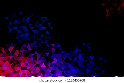 Dark Multicolor, Rainbow vector low poly background. Triangular geometric sample with gradient.  Brand new style for your business design.