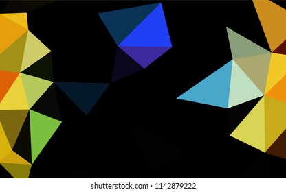 Dark Multicolor, Rainbow vector low poly layout. Modern geometrical abstract illustration with gradient. A completely new template for your business design.