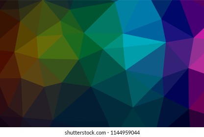 Dark Multicolor, Rainbow vector low poly cover. Creative illustration in halftone style with gradient. The elegant pattern can be used as part of a brand book.