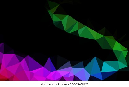 Dark Multicolor, Rainbow vector low poly cover. A sample with polygonal shapes. The template can be used as a background for cell phones.