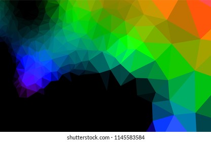 Dark Multicolor, Rainbow vector low poly cover. Glitter abstract illustration with an elegant design. The elegant pattern can be used as part of a brand book.