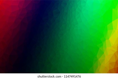 Dark Multicolor, Rainbow vector low poly texture. Colorful illustration in abstract style with gradient. The polygonal design can be used for your web site.