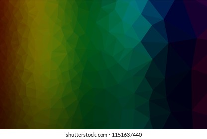 Dark Multicolor, Rainbow vector low poly cover. A completely new color illustration in a vague style. Triangular pattern for your business design.