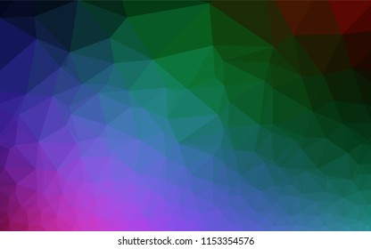Dark Multicolor, Rainbow vector low poly cover. Brand new colored illustration in blurry style with gradient. A new texture for your design.