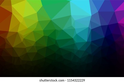 Dark Multicolor, Rainbow vector low poly layout. Colorful abstract illustration with gradient. Brand new design for your business.