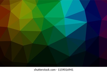 Dark Multicolor, Rainbow vector low poly texture. Brand new colored illustration in blurry style with gradient. Brand new style for your business design.