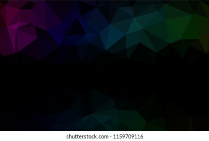 Dark Multicolor, Rainbow vector low poly cover. Modern geometrical abstract illustration with gradient. The polygonal design can be used for your web site.