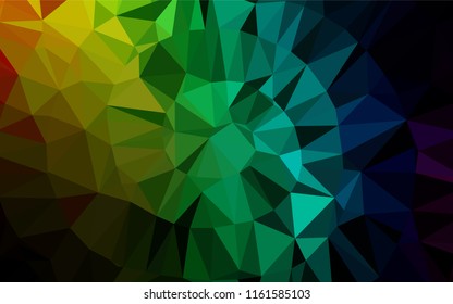 Dark Multicolor, Rainbow vector low poly texture. Shining colored illustration in a Brand new style. Brand new design for your business.