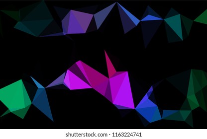 Dark Multicolor, Rainbow vector low poly texture. Geometric illustration in Origami style with gradient.  Brand new design for your business.
