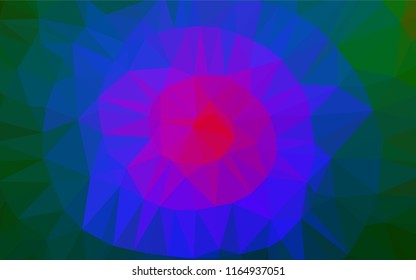 Dark Multicolor, Rainbow vector low poly layout. Geometric illustration in Origami style with gradient.  The textured pattern can be used for background.