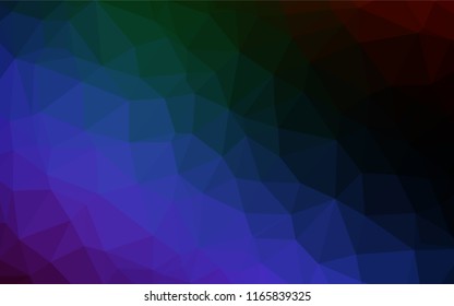 Dark Multicolor, Rainbow vector low poly layout. Brand new colored illustration in blurry style with gradient. The template can be used as a background for cell phones.