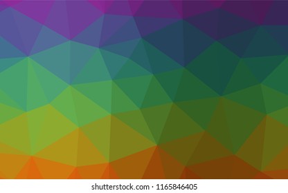 Dark Multicolor, Rainbow vector low poly cover. A vague abstract illustration with gradient. The textured pattern can be used for background.