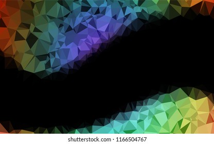 Dark Multicolor, Rainbow vector low poly layout. A sample with polygonal shapes. Brand new design for your business.