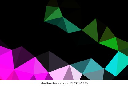 Dark Multicolor, Rainbow vector low poly cover. Shining illustration, which consist of triangles. Brand new style for your business design.