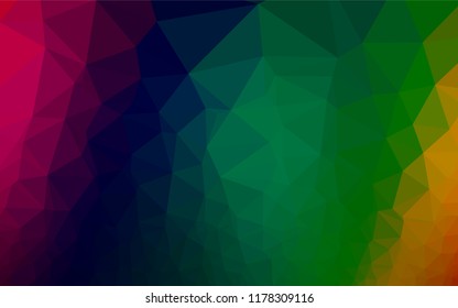 Dark Multicolor, Rainbow vector low poly texture. An elegant bright illustration with gradient. The completely new template can be used for your brand book.
