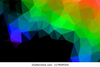 Dark Multicolor, Rainbow vector low poly layout. Modern geometrical abstract illustration with gradient. A new texture for your design.