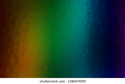 Dark Multicolor, Rainbow vector low poly cover. Creative illustration in halftone style with gradient. The template can be used as a background for cell phones.