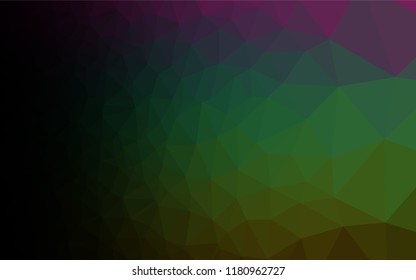 Dark Multicolor, Rainbow vector low poly layout. A sample with polygonal shapes. The textured pattern can be used for background.