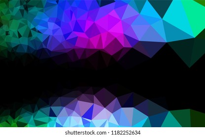 Dark Multicolor, Rainbow vector low poly layout. Shining illustration, which consist of triangles. Brand new style for your business design.