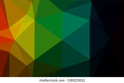 Dark Multicolor, Rainbow vector low poly texture. A sample with polygonal shapes. Triangular pattern for your business design.